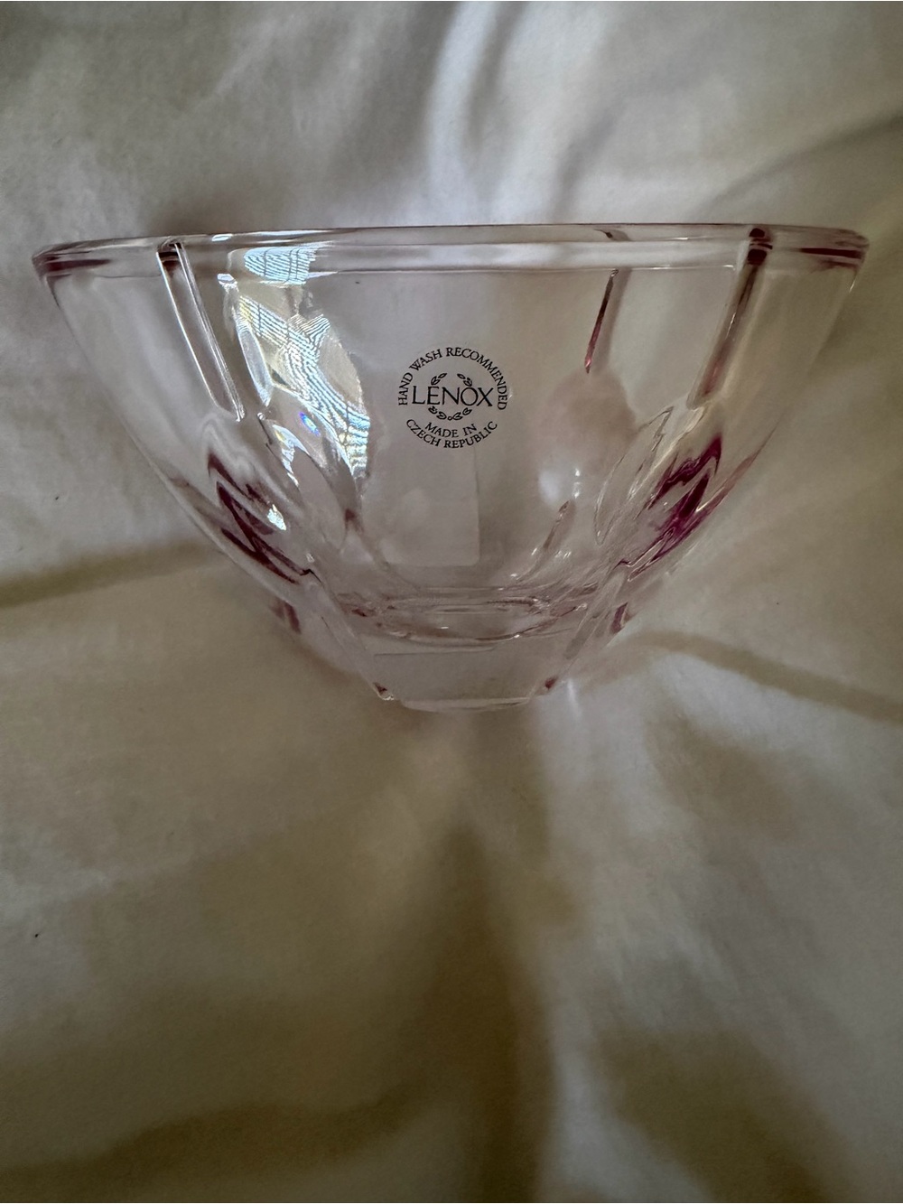 Lenox Pale Pink Crystal Decorative Bowl